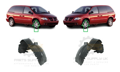 NEU FÜR DODGE CARAVAN 2000-2008 KOTFLÜGEL VORNE INNEN SPRITZSCHUTZ PAAR SET