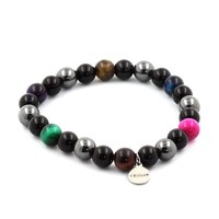 Steine Und Mineralien. Armband Perlen Tigerauge Multicolor + HäMatit + Achat
