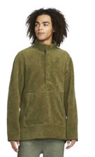    NIKE Men  s Yoga Sherpa Fleece Sweatshirt DD2182-326 Olive Green Size Large