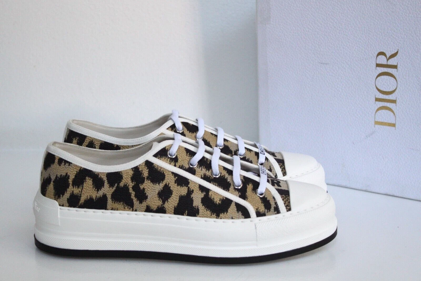 baskets femme Christian Dior Walk'n'dior toile plateforme léo pointure 10,5 / 41