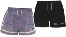 New Champion Girls' 2 Pack Active Stretch Comfort Shorts Size 4 Purple Black Q9