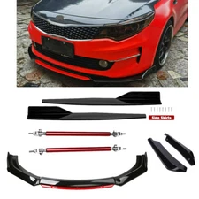 Front Bumper Lip Spoiler Splitter Rear Lip Side Skirt For Kia Optima Gloss Black