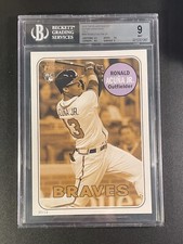 RONALD ACUNA JR 2018 TOPPS HERITAGE 580 5X7 RC ACTION GOLD 09/10 BGS 9 MINT