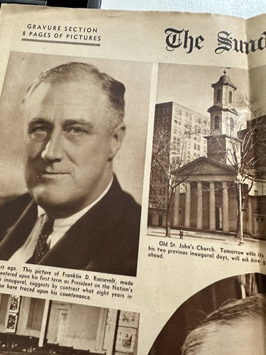 Sección de Grabado The Sunday Star, 19 de enero de 1941 Roosevelt - Imagen 4 de 9