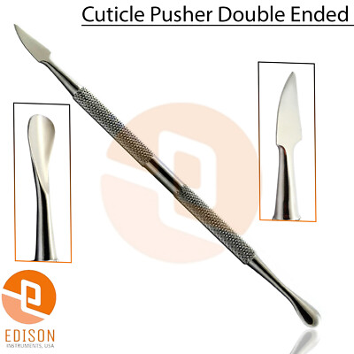 Cuticle Pusher Spoon Remover Long Curved Manicure Pedicure Under Nail Cleaner