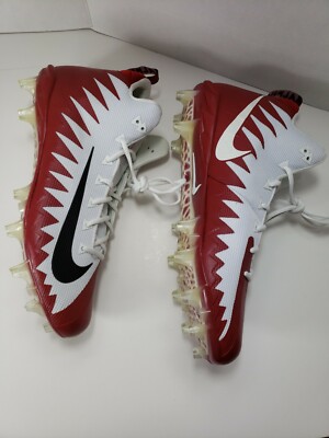 NIKE Alpha Menace Pro Mid Football Cleats Red/White Men display picture 2