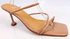 Viviany Bloc Heels Dress Women's Evening Heels Sandals Size 8.5 M, Nude Leather