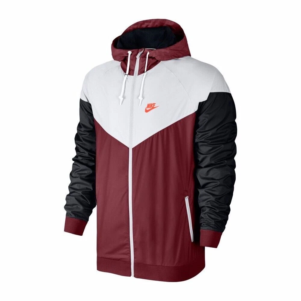 Nike Sportswear Windrunner Jacket WHITE MAROON ORANGE 727324-678 Men's SZ  2XL