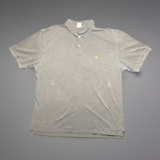 Brooks Brothers Performance Polo Shirt Mens 2XL Gray Cotton Short Sleeve Logo
