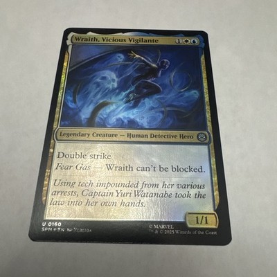 Wraith, Vicious Vigilante NM Foil Marvel's Spider-Man Magic The Gathering Mtg NM