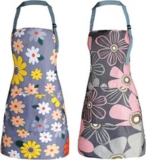 Apron for Women with Pockets, Adjustable Waterproof Floral Chef Aprons for...