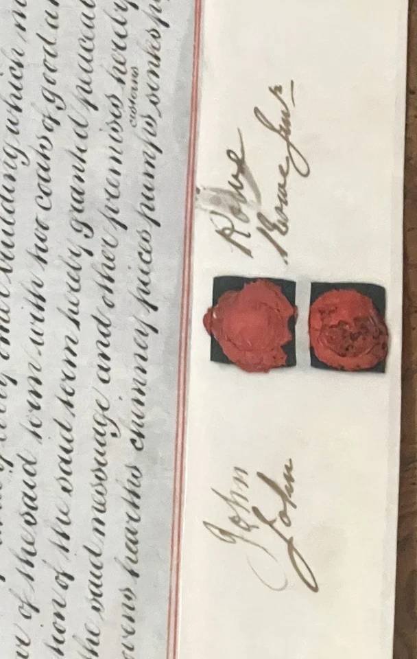 Huge Original London Real Estate Deed, Vellum, Signed, 1877, Ornate, Colorful - Image 4 of 4