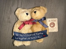 BOYDS The Head Bean Collection Lovey & Dovey Couple Bears Thinkin Of Ya Series