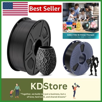 Black PLA 3D Printer Filament 1.75mm, 1kg Spool with Precision Accuracy