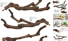 Natural Parrot Perch Bird Stand Pole Wild Grape Stick Paw Bifurcation 3 Pcs