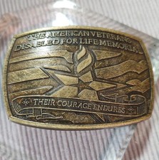 The American Veterans Disabled For Life Memorial Belt Buckle 2007 Sponsor 0369