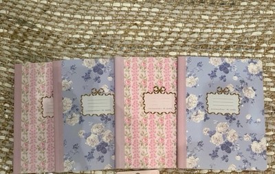 Yoobi LoveShackFancy x Target Set of 4 Floral A5 Notebooks Pink Blue New