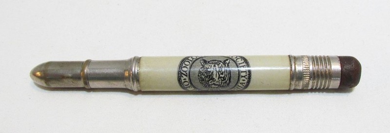 BULLET PENCIL 1950's SOUVENIR OF PHILADELPHIA ZOO ZOOLOGICAL SOCIETY PA VINTAGE