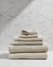 Onsen Supima Waffle 6pc Bath Sheet Bundle Oat...