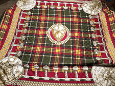 PLAID Scottish Pattern Tartan Vintage Scarf 46x46 Made in Italy Sheild GUC