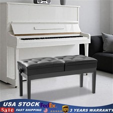 Duet Piano Bench Adjustable Double Seater Piano Bench w/ Storage Box 200 kg max.