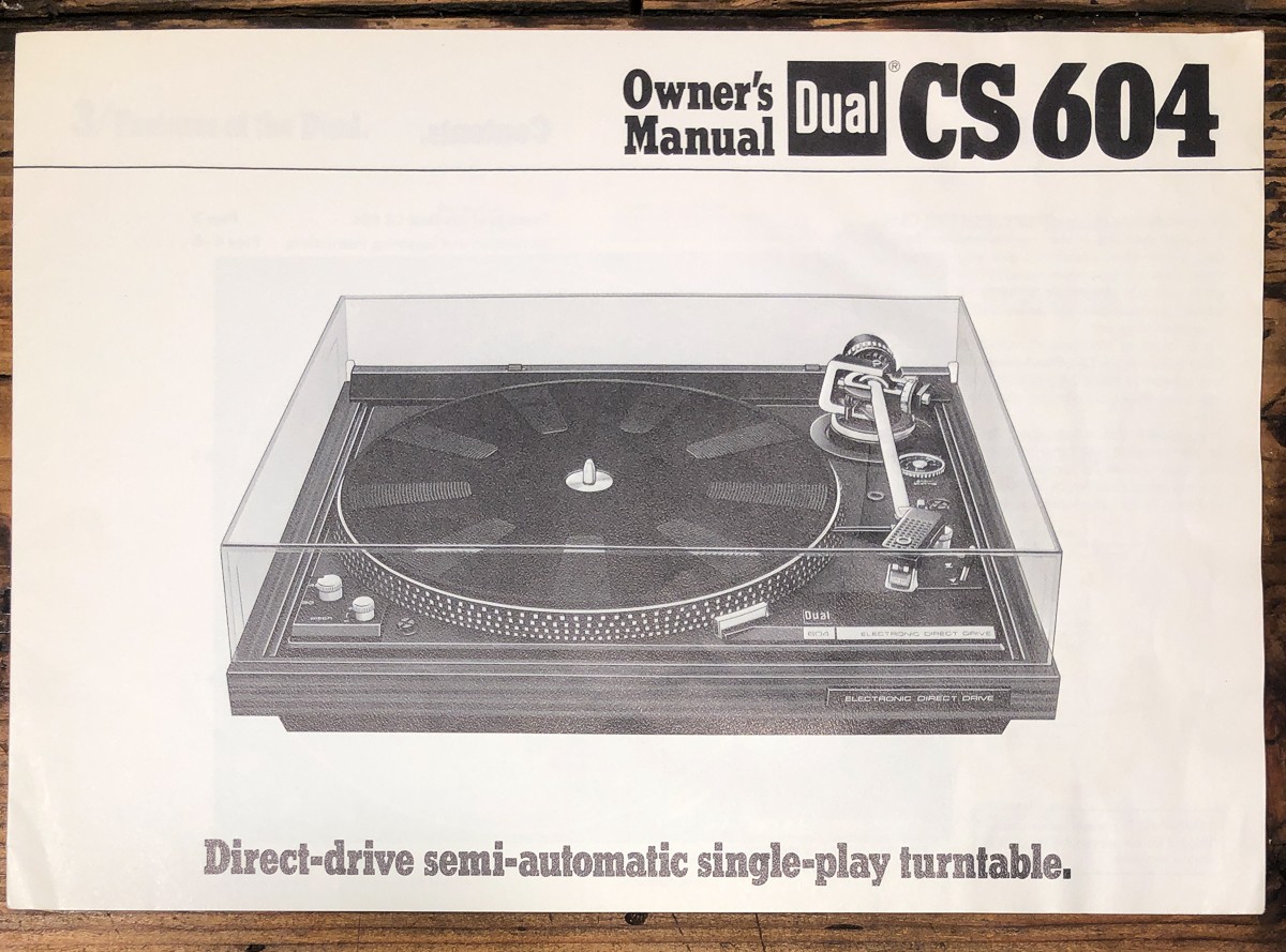 Dual CS 604 Record Player / Turntable Owners / User Manual *Original*