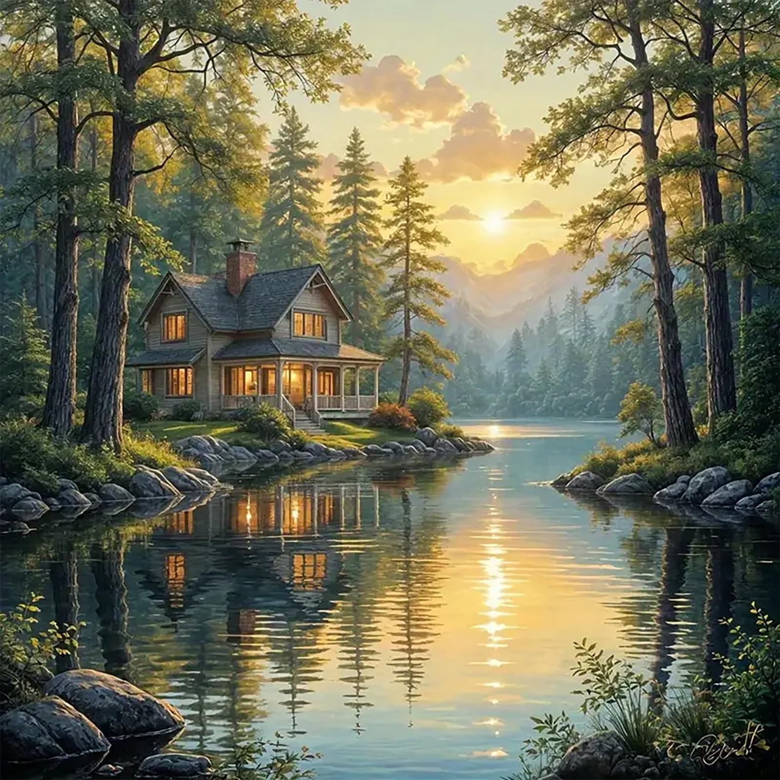 5D Diamond Painting Kits for Adults Beginners,DIY House Landscape Diamond Art...