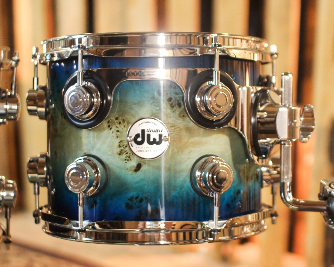 DW Collector's Maple SSC Blue Burst Mapa Burl Drum Set - 22,10,12