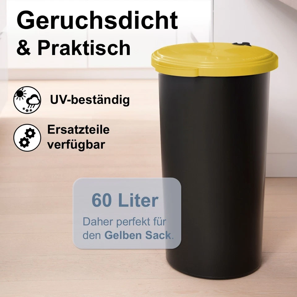 KUEFA VL 60L Müllsackständer mit Scharnierdeckel, Mülleimer, Gelber Sack Ständer - Bild 2 von 4