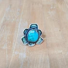 Sterling Silver Vintage Antique Handmade Turquoise Ring Sz 7