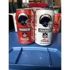 2 - 1992 San Diego Chargers COCA COLA & DIET COKE CANS BOTTOM DRAINED Vintage