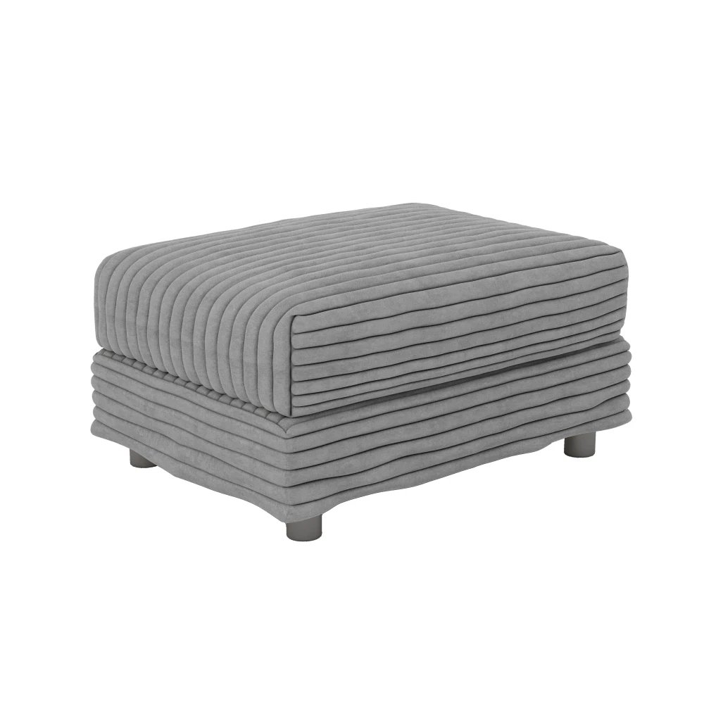 Plush Corduroy Ottoman Grey, Sofa Footrest, Living Room Office Stool
Opens in a new window or tab