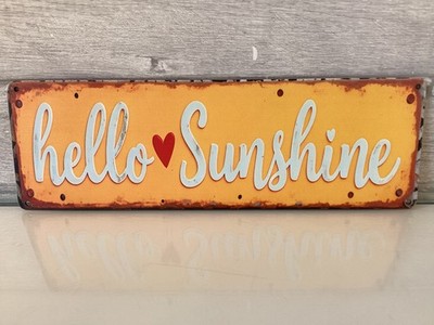 Neuheit 2D Holzschild - Hallo Sonnenschein: Sommer Frühling Willkommen