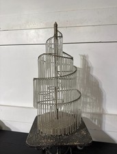 Candelabro candelabro vintage con varillas de vidrio espiral