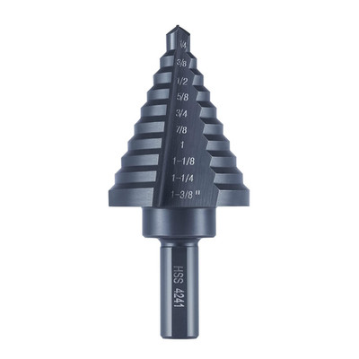 10 Sizes Step Drill Bit for Metal Sheet, 1/4 to 1-3/8 Inches High Speed Steel Dr
