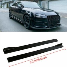 Set For Audi A3 A4 A5 A6 A7 B8 B9 S5 86.6 Side Skirts Extension Splitter Lip