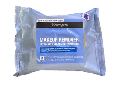Neutrogena Makeup Remover 25 Plant-Based Compostable Cleansing Towelettes