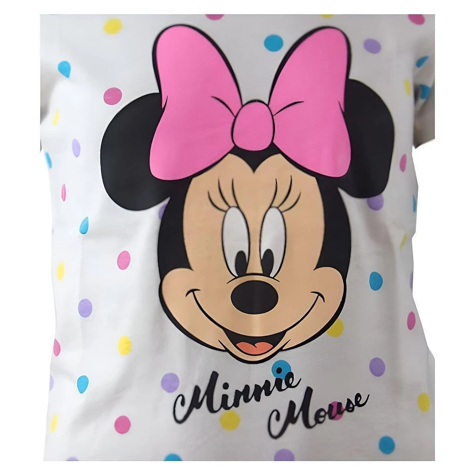 Disney Minnie Mouse T-Shirt Weiß mit Punkten Mädchen Shirt Gr. 92 – 128 Kurzarm  - Bild 2 von 2