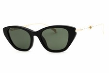 Gucci GG1968S 001 Black/Gold/Grey 50-50-140 Sunglasses New Authentic