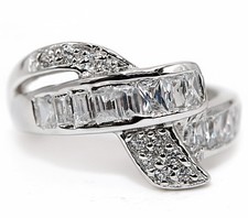 1CT Treated White Sapphire 925 Genuine Sterling Silver Ring Jewelry Sz 7 MK6-2