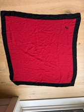 VINTAGE YVES SAINT LAURENT 100 SILK SCARF foulard YSL LOGO Black Red Polka Dot
