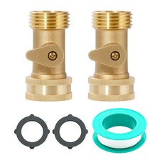 VANCOCO 3/4 Inch Garden Hose Shut Off Valve Heavy 2 Pack, Brass-A In 2P 