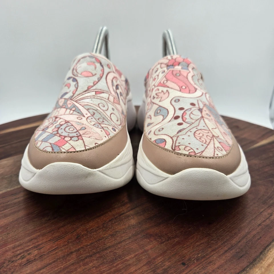 UIN Platform Mule Shoes Women's 7 Tan White Comfort Chunky Colorful Artsy Clog - Image 2 of 4