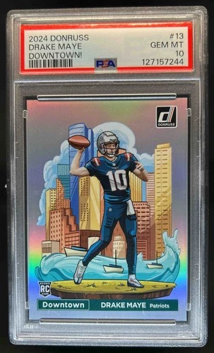 2024 Donruss Drake Maye Downtown! SSP RC Rookie #13 Patriots PSA 10