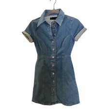 ASOS DESIGN Denim Festival Y2K Mini Dress US 00 Retro Utility 70'sWestern Indie