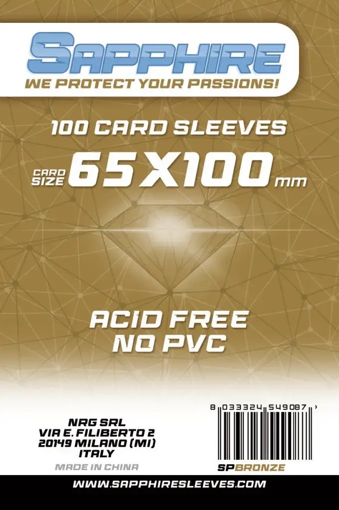 Bolsitas Protectores Sapphire Bronze 65X100 Mm Protección De Cartas De Juego