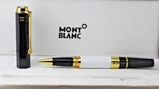 #Montblanc Meisterstuck Star Walker Ballpoint Black Ink Pen & Black+White Body.
