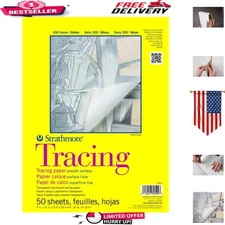 Artist-Grade 300 Series Tracing Paper Pad - 9x12 Inches, Perfect for Sketching