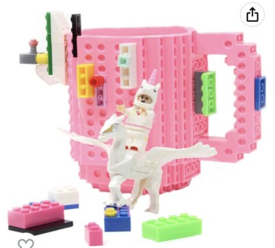 New build on Brick UNICORN Coffee Mug PINK Make Your Own Fantasy