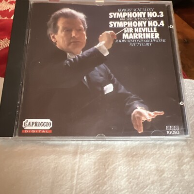 SCHUMANN: SYMPHONIEN NR. 3, RHEINISCHE & NR. 4 RSO STUTTGART   MARRINER CD 1986
